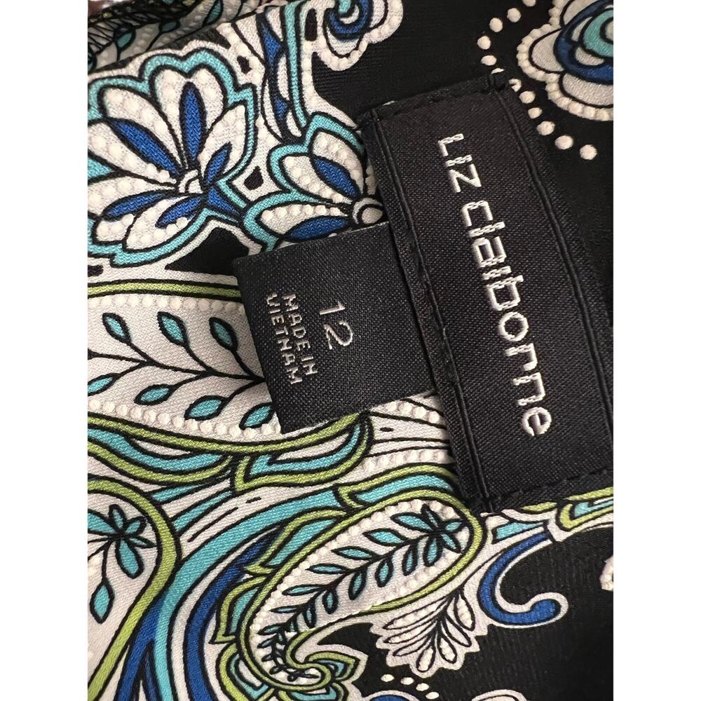 Liz Claiborne dress cap sleeves multicolored paisleys size 12 - Picture 5 of 5